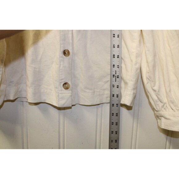 Madewell Women's Corduroy Shirred-Sleeve Button-Front Top Size Xsmall XS - Picture 7 of 8